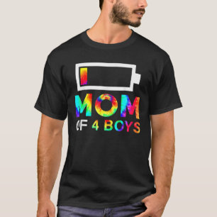 Mom Of 4 Boys Mother's Day 2022 Four Sons Mom 4 Po T-Shirt