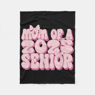 Mom Of A 2025 Senior Graduation Coquette Bow Cl Of Fleece Blanket