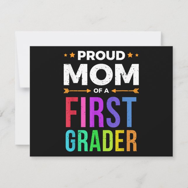 Mom Of A First Grader Shirt First Day Of School Gi Holiday Card (Front)