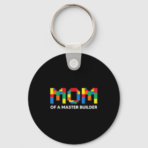 Mom of a master builder toy brick mother's day keychain