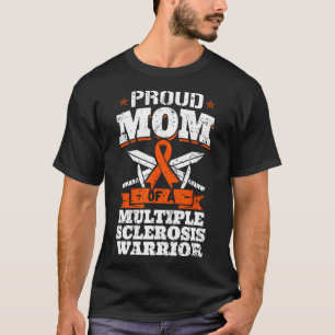 Mom Of A Multiple Sclerosis Warrior Ms Ribbon Moth T-Shirt