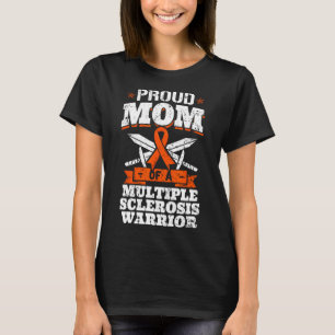 Mom Of A Multiple Sclerosis Warrior Ms Ribbon Moth T-Shirt