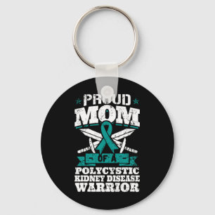 Mom Of A Polycystic Kidney Disease Warrior Awarene Keychain
