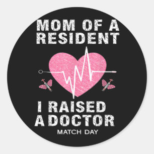 Mom of a Resident Match Day 2026 Medical Student Classic Round Sticker