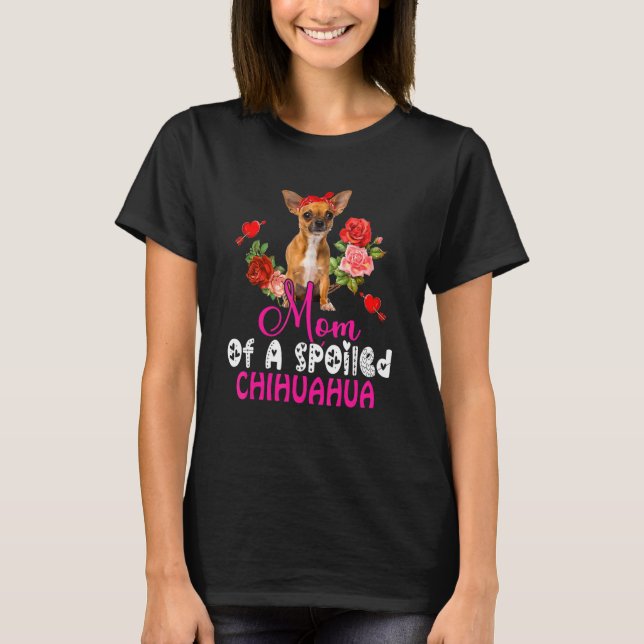 Mom Of A Spoiled Chihuahua Cute Chihuahua Bow Tie  T-Shirt (Front)