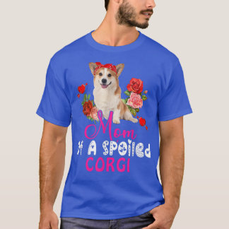 Mom Of A Spoiled Corgi Cute Corgi Dog Bow Tie Flow T-Shirt