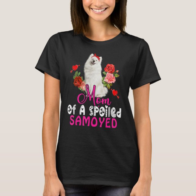 Mom Of A Spoiled Samoyed Cute Samoyed Dog Bow Tie  T-Shirt (Front)