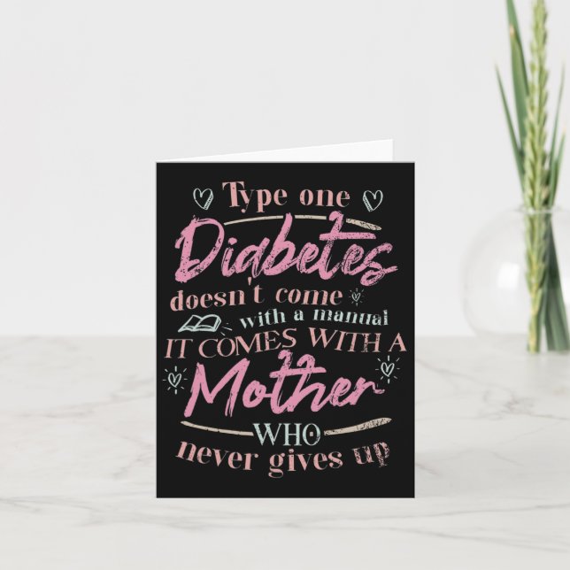 Mom Of A T1d Diabetes Child  Card (Front)