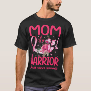 Mom of a Warrior Breast Cancer Awareness Butterfly T-Shirt