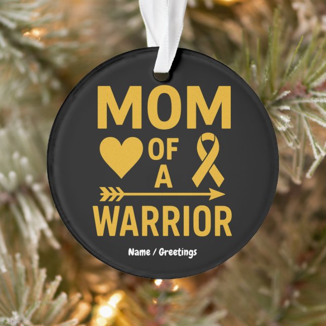 Mom of a Warrior Childhood Cancer Awareness Design Ornament (Tree)