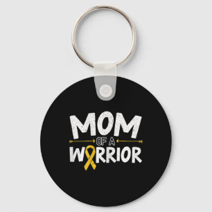 Mom Of A Warrior Childhood Cancer Awareness Month Keychain