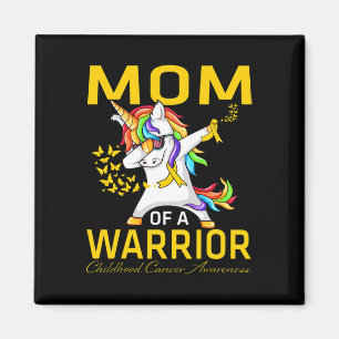 Mom Of A Warrior Childhood Cancer Awareness Unicor Magnet