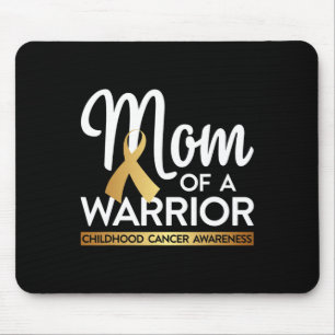 Mom Of A Warrior Childhood Cancer Gold Ribbon Mouse Pad