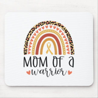 Mom Of A Warrior Childhood Cancer Leopard Print Ra Mouse Pad