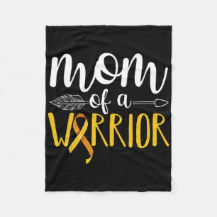 Mom Of A Warrior Childhood Cancer Leukaemia Awaren Fleece Blanket
