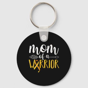 Mom Of A Warrior Childhood Cancer Leukaemia Awaren Keychain
