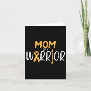 Mom Of A Warrior Childhood Cancer Ribbon Awareness Card
