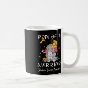 Mom Of A Warrior Elephant Childhood Cancer Fighter Coffee Mug