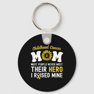 Mom Of A Warrior Hero Childhood Cancer Awareness S Keychain