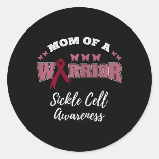Mom Of A Warrior Sickle Cell Awareness 1 Classic Round Sticker