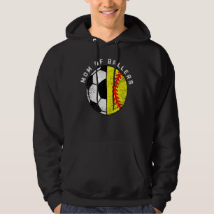 Mom Of Ballers   Soccer Softball Mom Hoodie