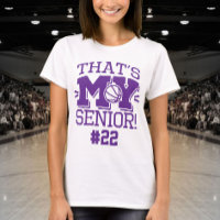 Mom of Basketball Senior Jersey Number Purple