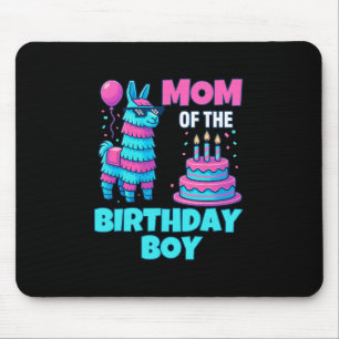Mom Of Birthday Boy Llama Pinata Party Family Math Mouse Pad
