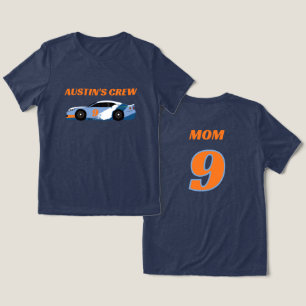 Mom of Birthday Boy Race Car Crew Tri-Blend Shirt
