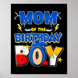 Mom Of Birthday Boy Video Game Family Matching Kid Poster