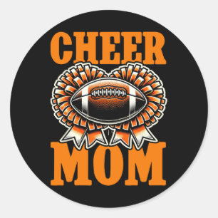 Mom Of Both Footll Cheerleading Cheer Mom Game Day Classic Round Sticker