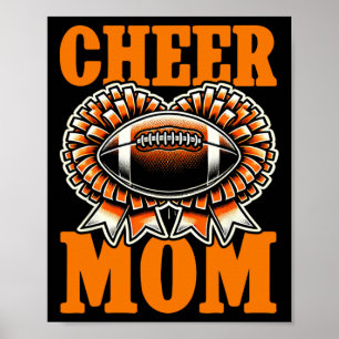 Mom Of Both Footll Cheerleading Cheer Mom Game Day Poster