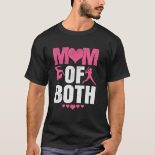 Mom Of Both Funny Baseball Gymnastics Mom Mothers T-Shirt