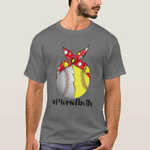 Mom Of Both Funny Baseball Softball Mixing Graphic T-Shirt