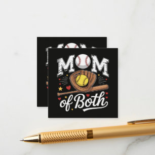 Mom of Both Game Day Baseball Softball Enclosure Card