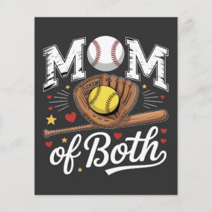 Mom of Both Game Day Baseball Softball  Flyer