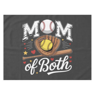 Mom of Both Game Day Baseball Softball Tablecloth