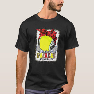 Mom Of Both Golf Tennis Busy Raising Ballers Mom L T-Shirt