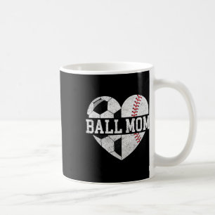 Mom Of Both Heart Soccer Bysebyll Sports Mom Mothe Coffee Mug