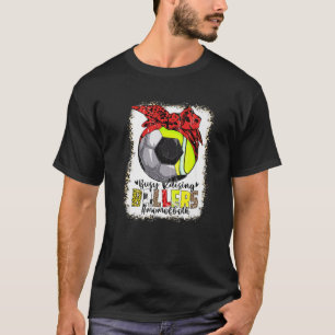 Mom Of Both Soccer Tennis Busy Raising Ballers Mom T-Shirt