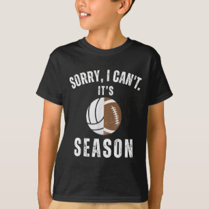 Mom Of Both Sorry I Can't It's Volleyball Football T-Shirt