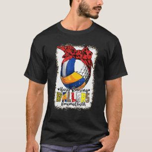 Mom Of Both Volleyball Golf Busy Raising Ballers M T-Shirt