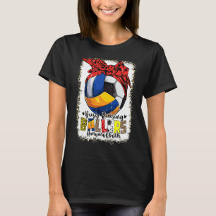 Mom Of Both Volleyball Soccer Busy Raising Ballers T-Shirt