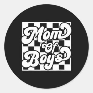 Mom Of Boys In My Boy Mom Era Mom Life Trendy Moth Classic Round Sticker