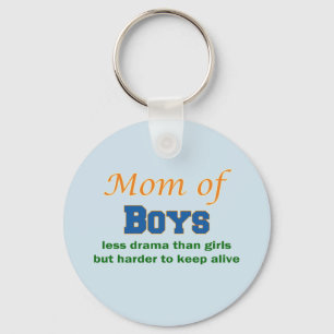 Mom of Boys Keychain