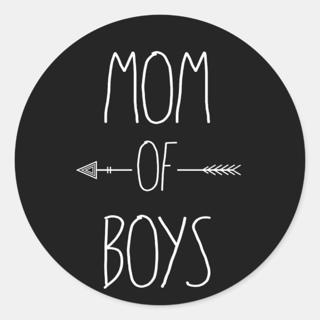 Mom of Boys Motherhood Life, Boy Mom Classic Round Sticker (Front)