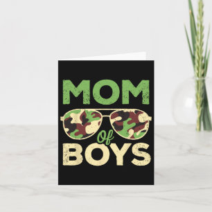 Mom Of Boys Mothers Day Birthday Retro Camouflage Card