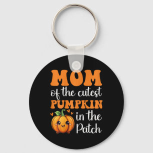 Mom Of Cutest Pumpkin In The Patch Halloween Thank Keychain