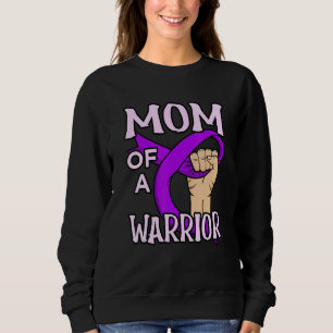Mom Of Epilepsy Warrior Purple Ribbon Awareness Gr Sweatshirt