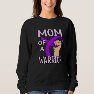 Mom Of Epilepsy Warrior Purple Ribbon Awareness Gr Sweatshirt