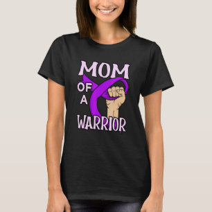 Mom Of Epilepsy Warrior Purple Ribbon Awareness Gr T-Shirt